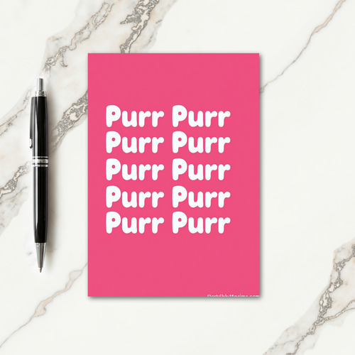 Fuchsia Purr Purr Message Card