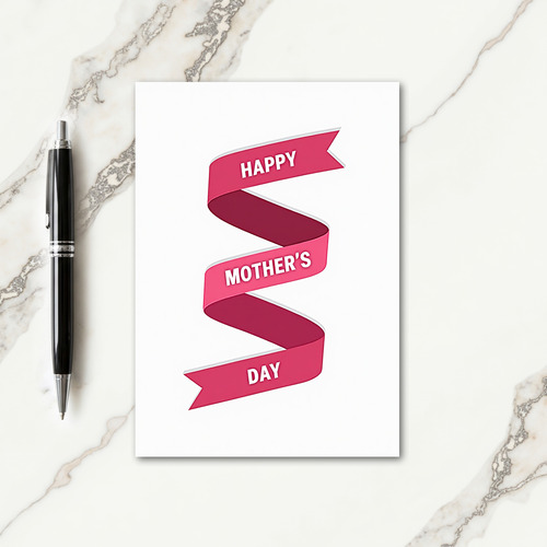 Fuchsia Ribbon Mothers Day Card