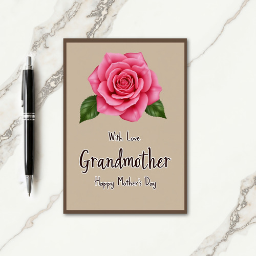 Fuchsia Rose Grandmothers Day Card