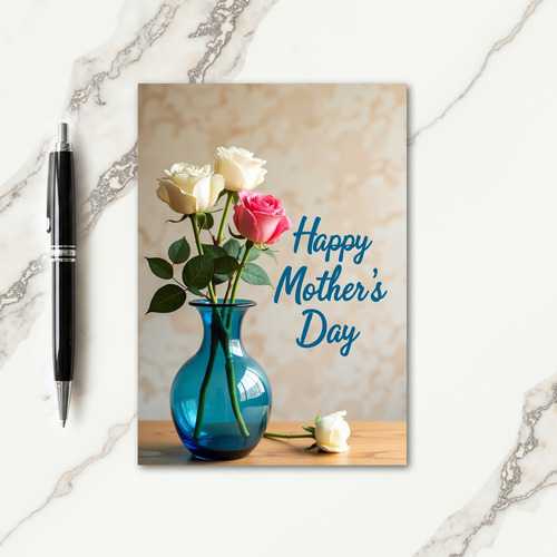 Fuchsia Rose Mothers Day Card