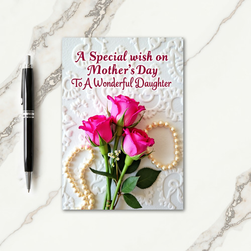 Fuchsia Roses Mothers Day Card