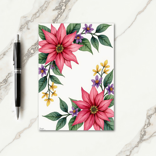 Fuchsia Star Christmas Card