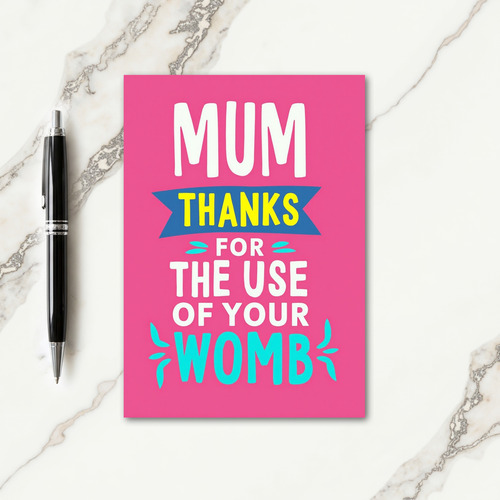 Fuchsia Thanks Mum Graphic Card