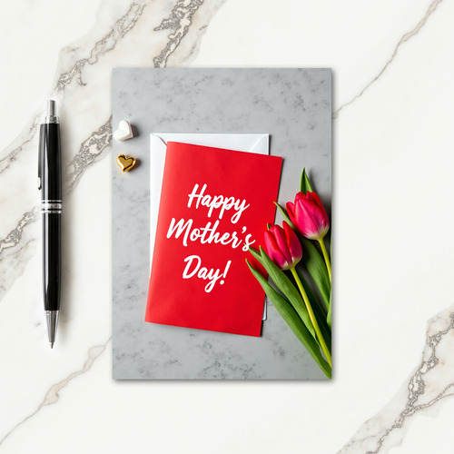 Fuchsia Tulips Mothers Day Card