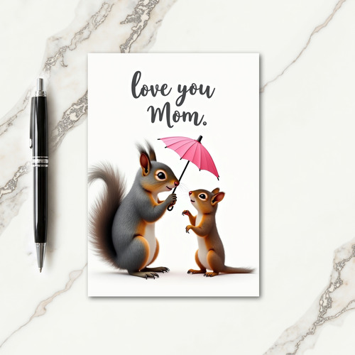 Fuchsia Umbrella Mom Card