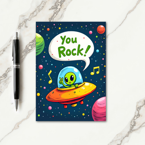 Fun Birthday Cosmic Alien Card