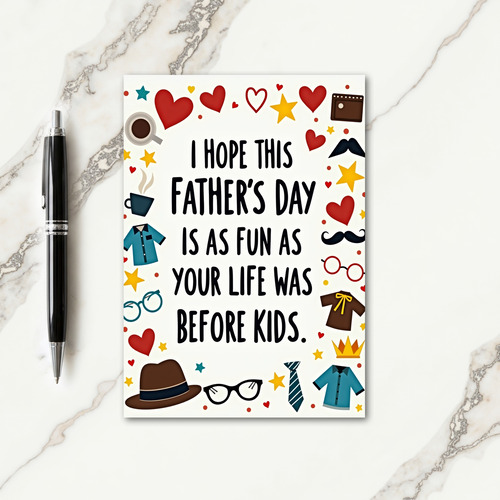 Fun Fathers Day Objects Card