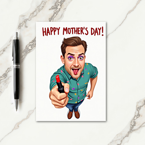 Fun Mothers Day Lipstick Card
