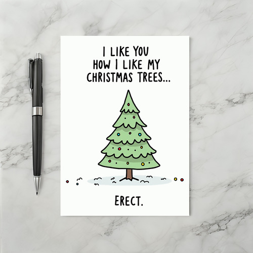 Funny Adult Christmas Tree Erect Sexual Pun Card