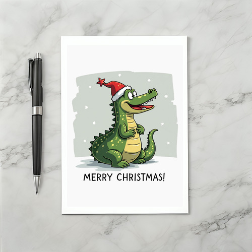 Funny Alligator Christmas Card