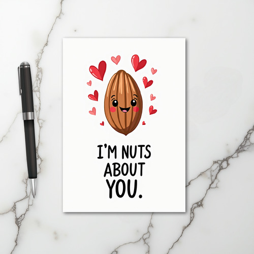 Funny Almond Nuts About You Card