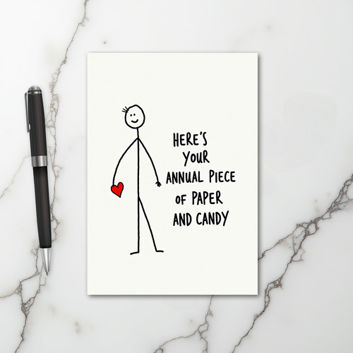 Funny Annual Paper And Candy Card
