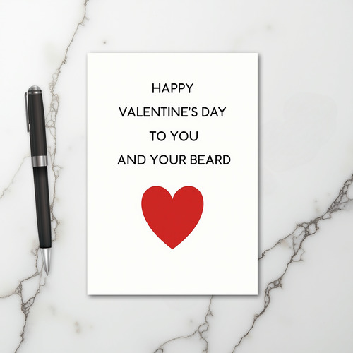 Funny Beard Valentines Day Card