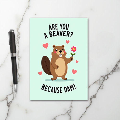Funny Beaver Pun Love Card