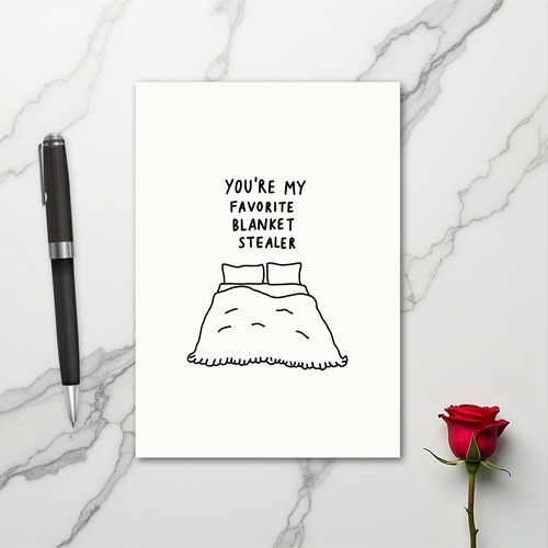 Funny Blanket Stealer Love Card
