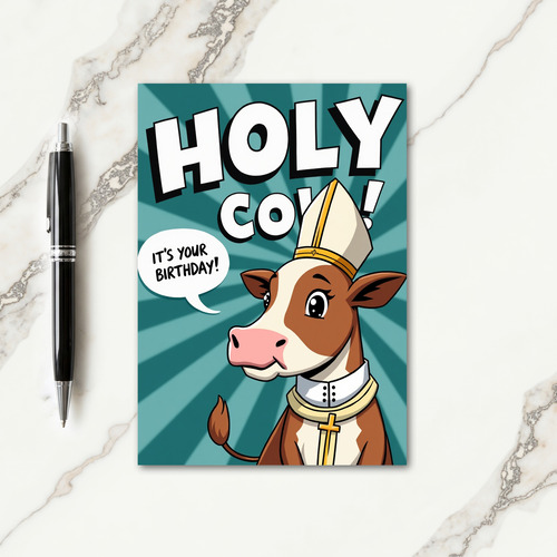 Funny Bovine Birthday Card