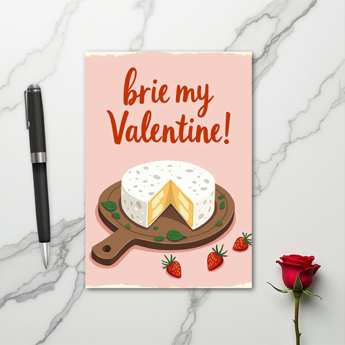 Funny Brie Cheese Valentine Card