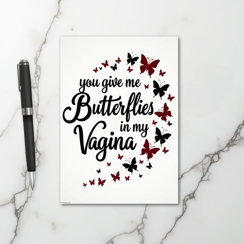 Funny Butterflies In Vagina Card