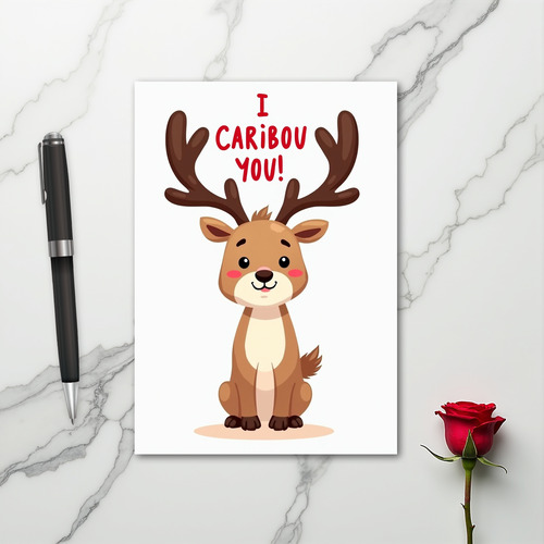 Funny Caribou Care About You Card