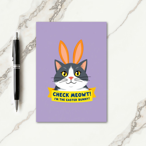 Funny Cat Bunny Ears Card
