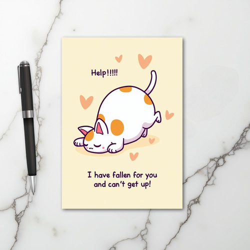 Funny Cat Fallen For You Card