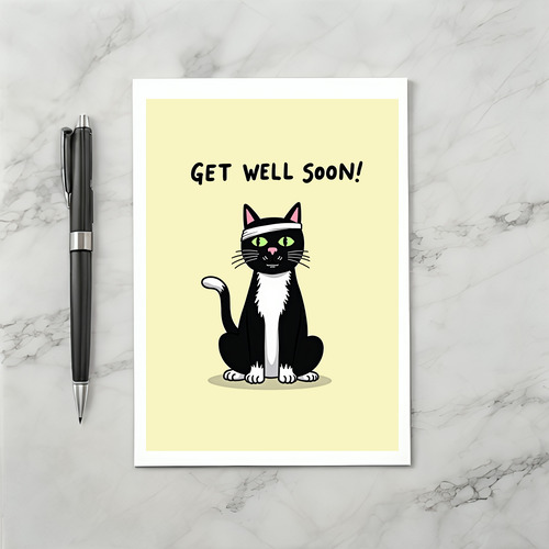 Funny Cat Get Well Soon Card