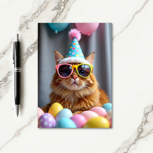 Funny Cat Party Celebration Card
