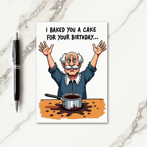 Funny Chef Spill Birthday Card