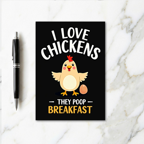 Funny Chicken Breakfast Card