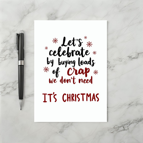 Funny Christmas Card Buying Loads of Crap
