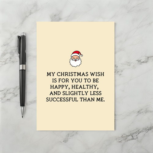 Funny Christmas Card Happy Healthy Less Successful