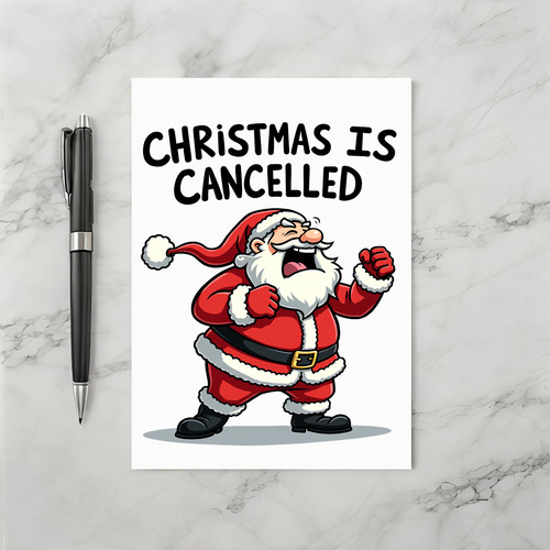 Funny Christmas Card Santa Claus Christmas Is Cancelled