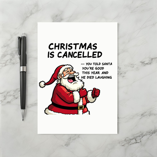 Funny Christmas Card Santa Laughing You