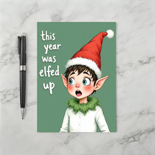 Funny Christmas Card This Year Was Elfed Up Holiday Humor