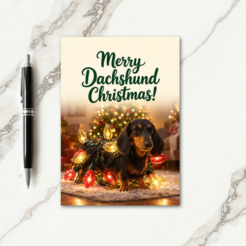 Funny Dachshund Christmas Card