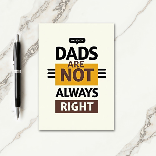 Funny Dads Typography Art Card