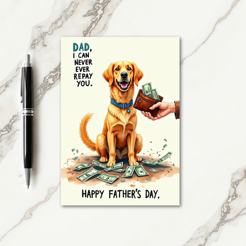 Funny Dog Fathers Day Money Card