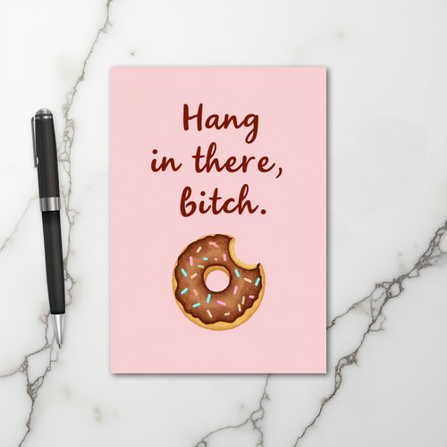 Funny Donut Hang In There Card