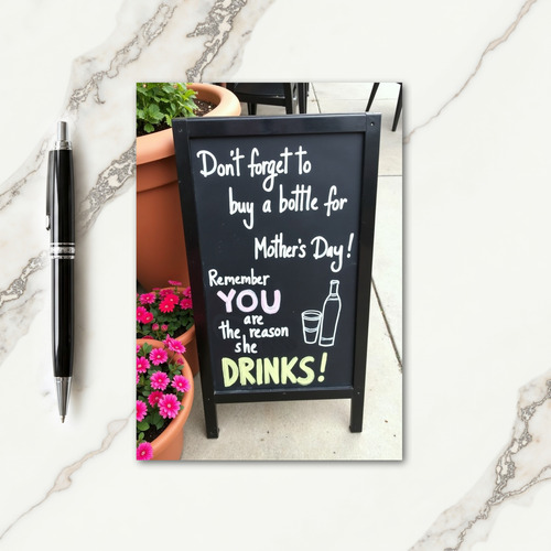 Funny Drinks Mothers Day Message Card