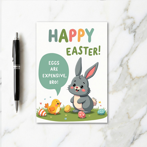 Funny Easter Bunny Eggs Card