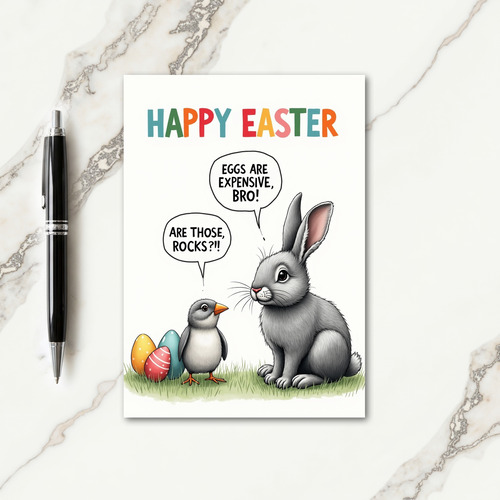 Funny Easter Eggs Message Card
