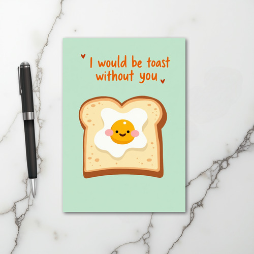 Funny Egg Toast Pun Love Card