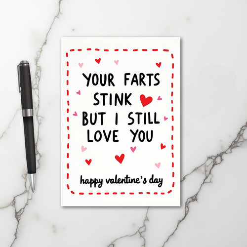 Funny Farts Stink Valentines Love Card
