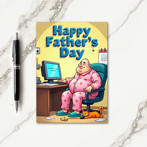 Funny Fathers Day Computer Card