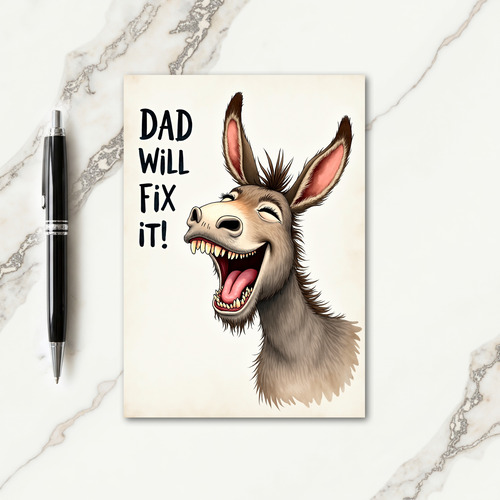 Funny Fathers Day Donkey Card