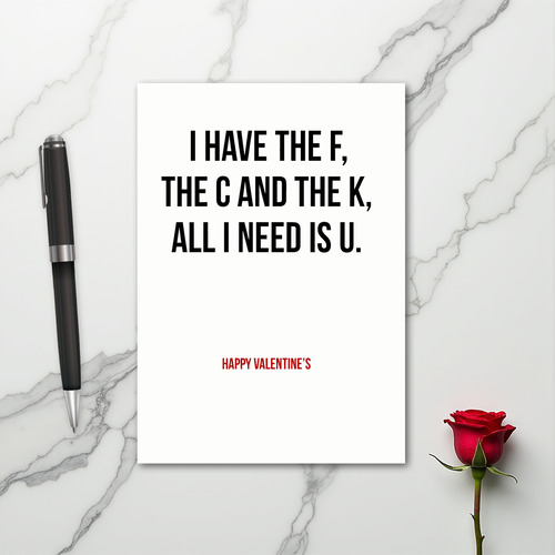 Funny Fck U Valentines Day Card