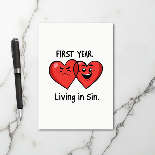 Funny First Year Living In Sin Card