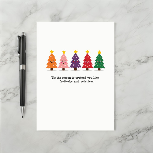 Funny Fruitcake Relatives Christmas Card Quote Trees