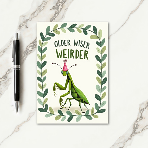 Funny Green Wreath Birthday Card