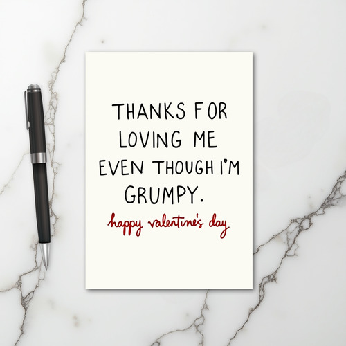 Funny Grumpy Valentines Day Card